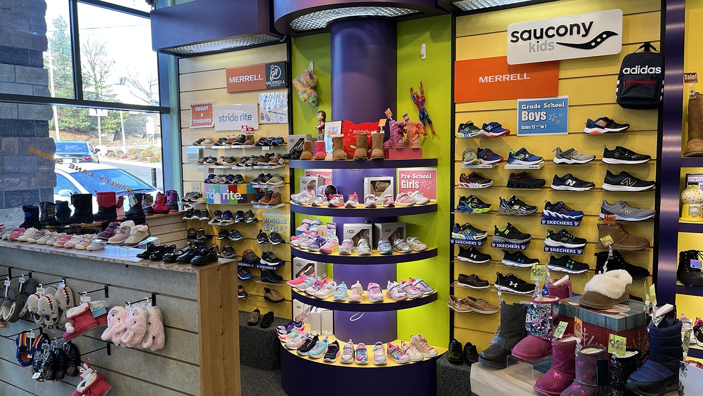 Kids Footwear at store.